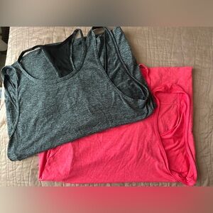 Nike Dri-Fit tanks SET pink and gray racer back